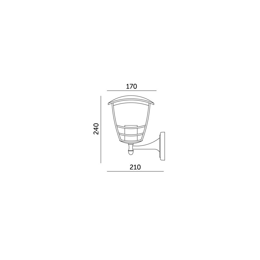 Vägglampa för utomhusbruk TEVIO 1xE27/60W/230V IP54 svart