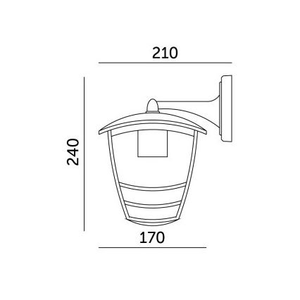Vägglampa för utomhusbruk TEVIO KD 1xE27/60W/230V IP54 svart