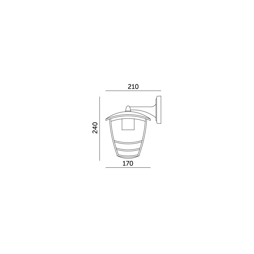 Vägglampa för utomhusbruk TEVIO KD 1xE27/60W/230V IP54 svart