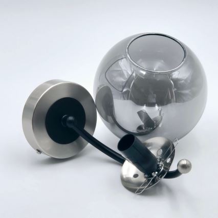 Vägglampa GEORGIA 1xE14/5W/230V matt krom/rökig