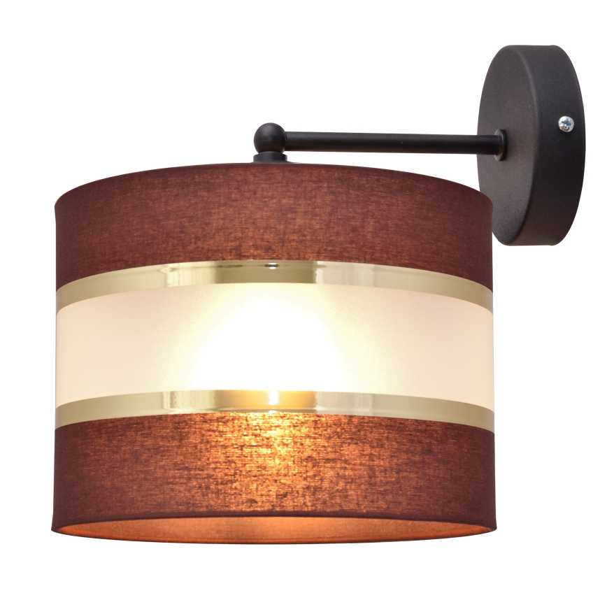 Vägglampa HELEN 1xE27/15W/230V brun/svart/gyllene