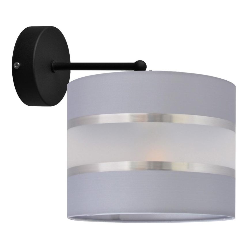 Vägglampa HELEN 1xE27/15W/230V grå/svart
