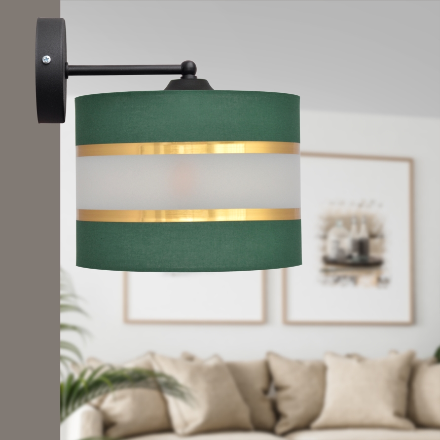 Vägglampa HELEN 1xE27/15W/230V grön/guld