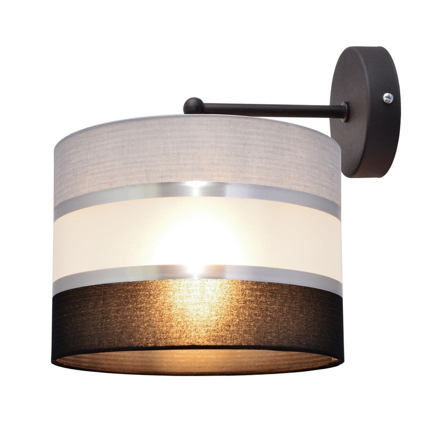 Vägglampa HELEN 1xE27/15W/230V svart/grå/silver