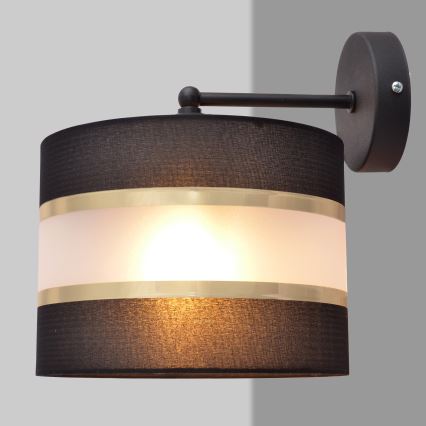 Vägglampa HELEN 1xE27/15W/230V svart/gyllene