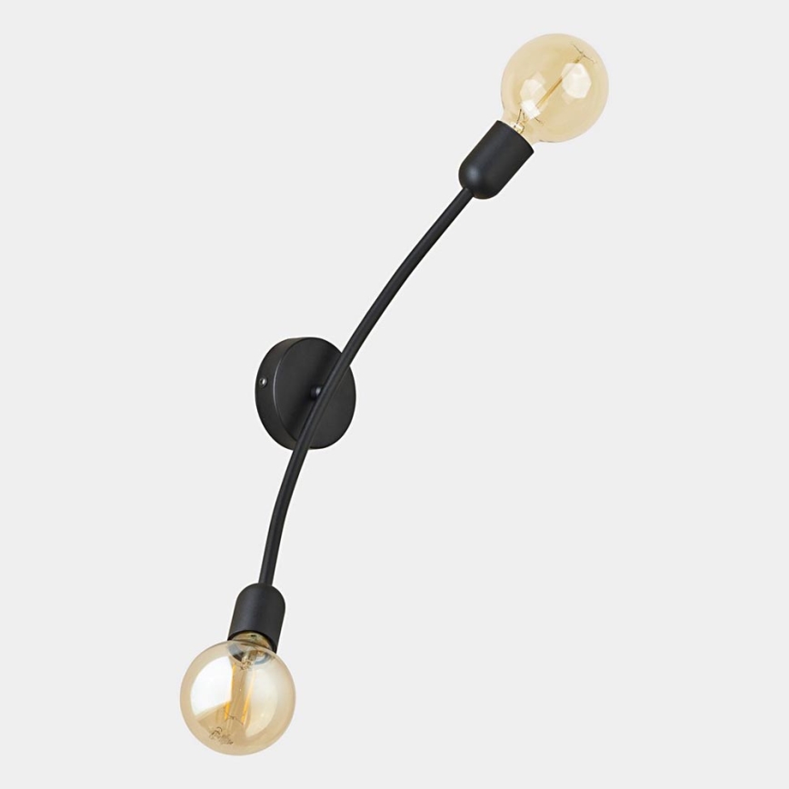 Vägglampa  HELIX 2xE27/60W/230V svart 