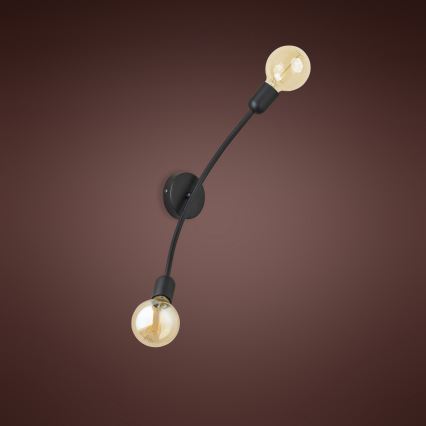 Vägglampa  HELIX 2xE27/60W/230V svart 