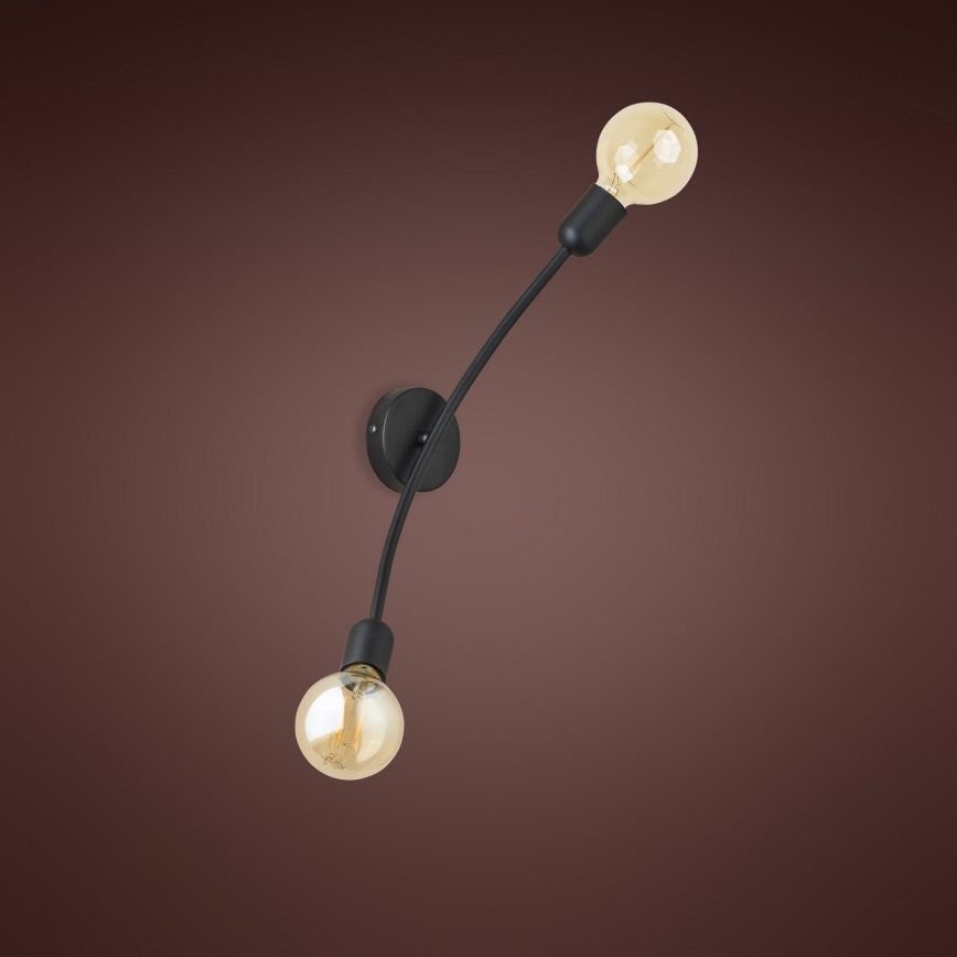 Vägglampa  HELIX 2xE27/60W/230V svart 
