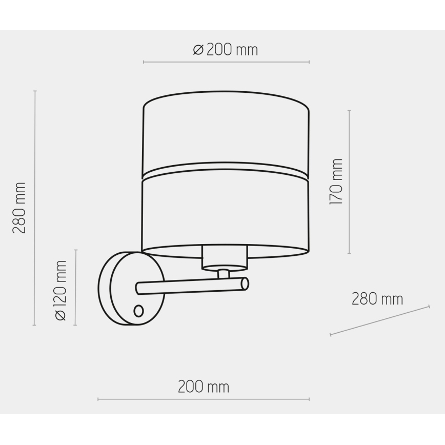 Vägglampa  HILTON 1xE27/15W/230V mässing /svart