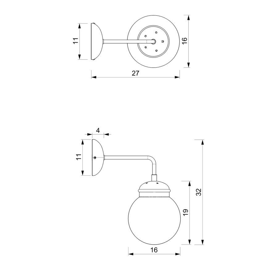 Vägglampa HYDRO 1 1xE14/60W/230V