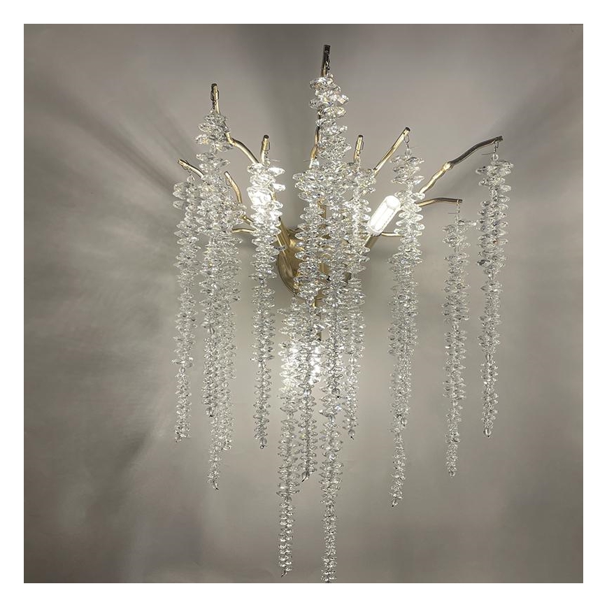 Vägglampa i kristall 3xG9/40W/230V Roséguld