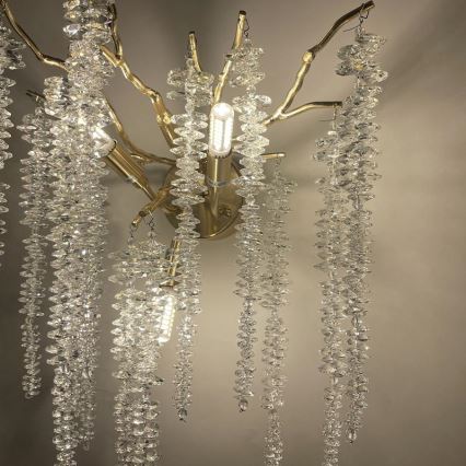 Vägglampa i kristall 3xG9/40W/230V Roséguld