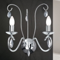 Vägglampa i kristall ALESSIA 2xE14/40W/230V skinande krom