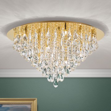 Vägglampa i kristall CELESTE 12xG9/40W/230V diameter 75 cm guld