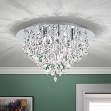 Vägglampa i kristall CELESTE 6xG9/40W/230V diameter 45 cm skinande krom