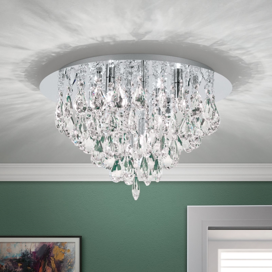 Vägglampa i kristall CELESTE 6xG9/40W/230V diameter 45 cm skinande krom