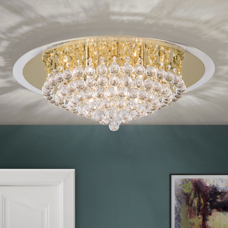 Vägglampa i kristall GLORIA 9xG9/40W/230V diameter 62 cm guld