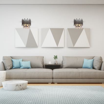Vägglampa i kristall MADISON 2xE14/40W/230V skinande krom