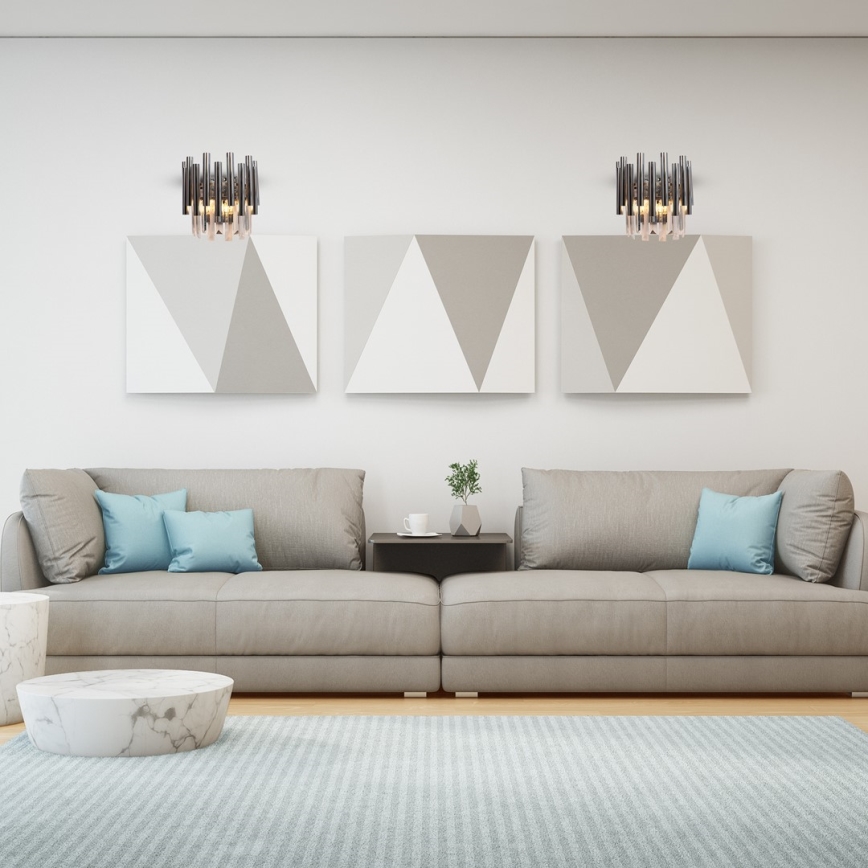 Vägglampa i kristall MADISON 2xE14/40W/230V skinande krom