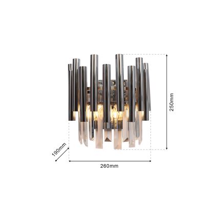 Vägglampa i kristall MADISON 2xE14/40W/230V skinande krom