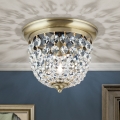 Vägglampa i kristall PLAFOND 1xE27/40W/230V diameter 26 cm brons