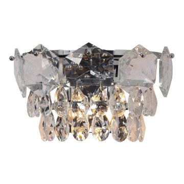 Vägglampa i kristall SELENA 2xE14/40W/230V skinande krom