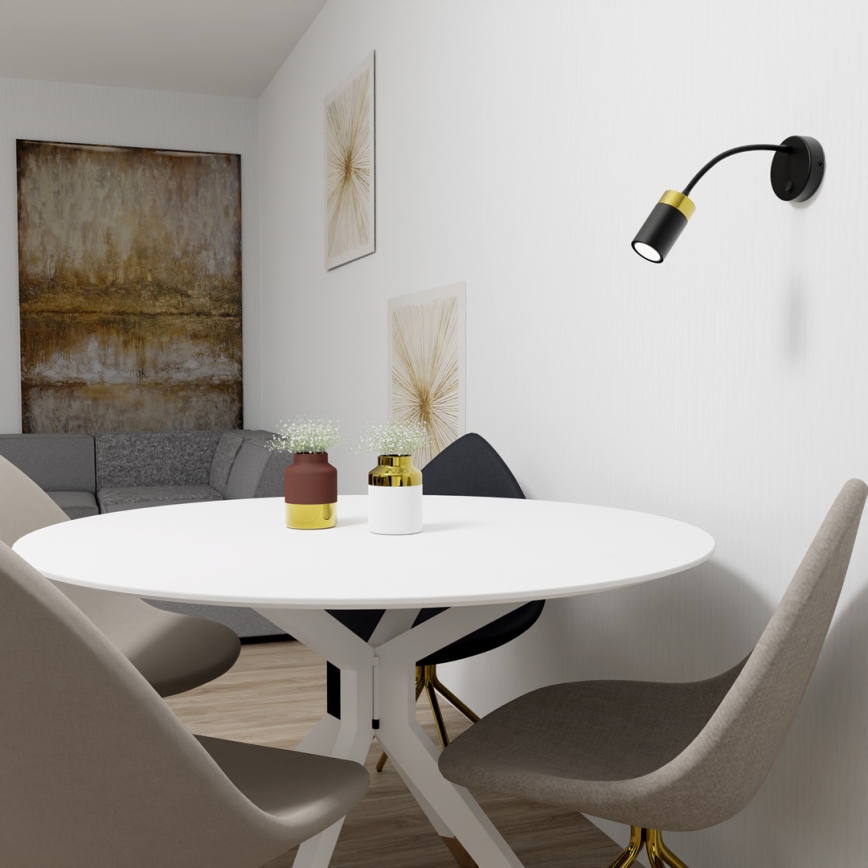 Vägglampa JOKER 1xGU10/8W/230V svart/gyllene