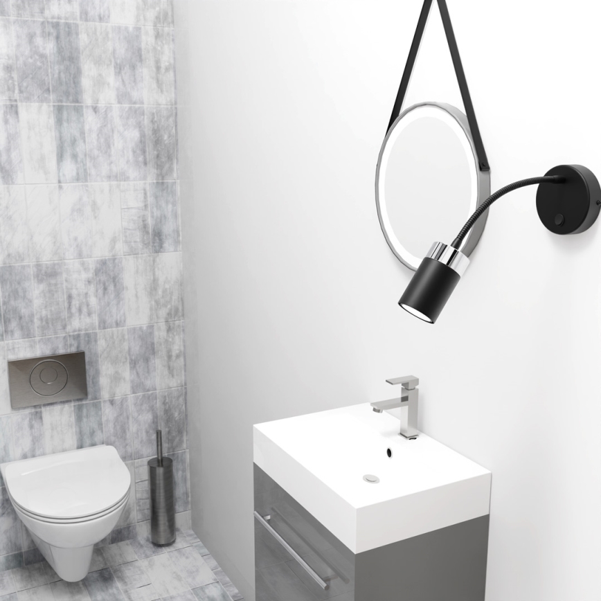 Vägglampa JOKER 1xGU10/8W/230V svart/matt krom