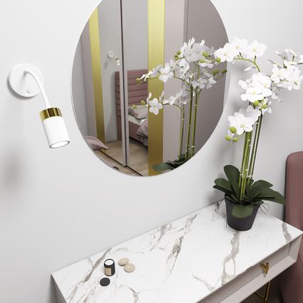 Vägglampa JOKER 1xGU10/8W/230V vit/gyllene
