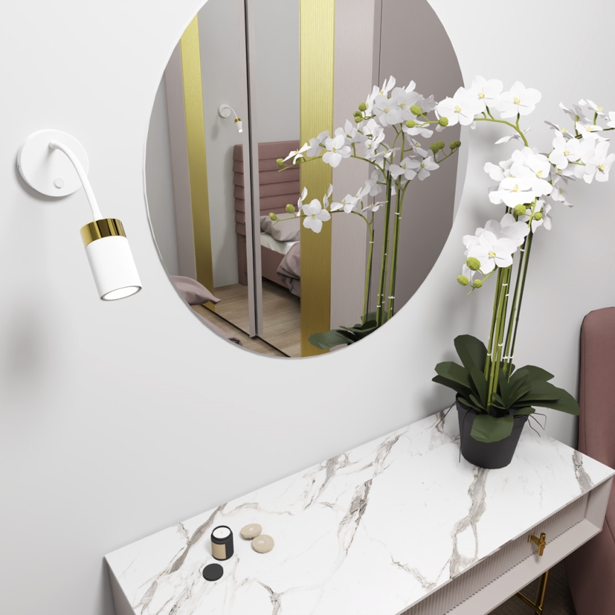 Vägglampa JOKER 1xGU10/8W/230V vit/gyllene
