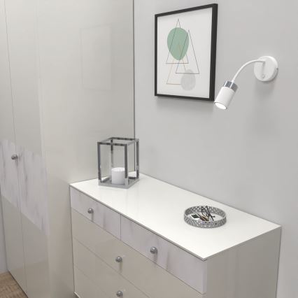 Vägglampa JOKER 1xGU10/8W/230V vit/matt krom