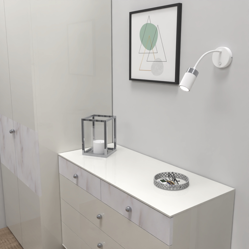 Vägglampa JOKER 1xGU10/8W/230V vit/matt krom