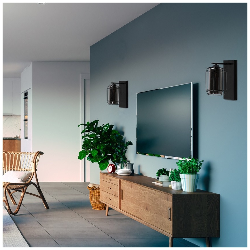 Vägglampa JONERA 1xE27/40W/230V svart