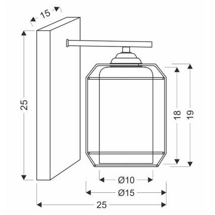 Vägglampa JONERA 1xE27/40W/230V svart