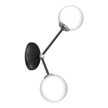 Vägglampa  JOY 2xE14/40W/230V svart /blank krom