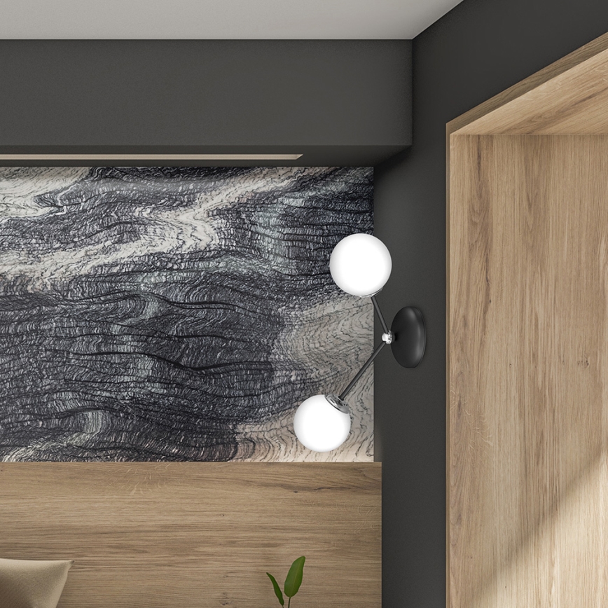 Vägglampa  JOY 2xE14/40W/230V svart /blank krom
