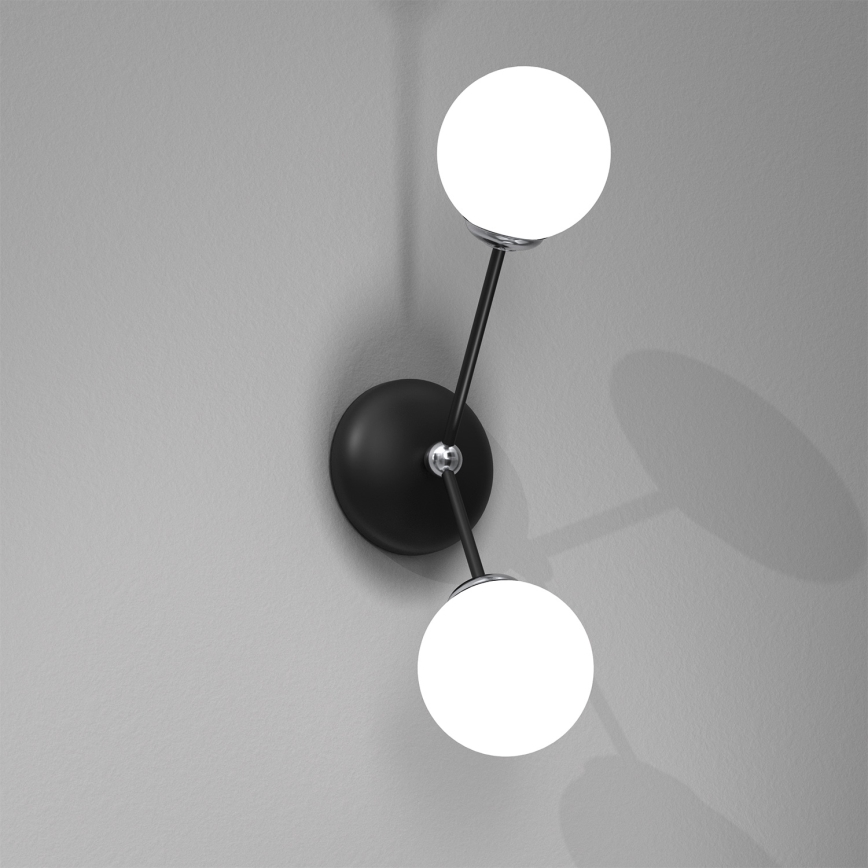 Vägglampa  JOY 2xE14/40W/230V svart /blank krom