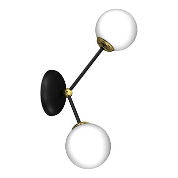 Vägglampa JOY 2xE14/40W/230V svart /gyllene