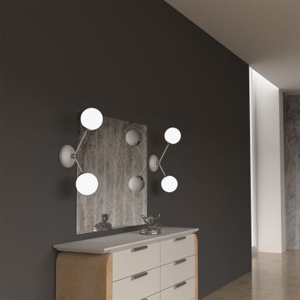 Vägglampa  JOY 2xE14/40W/230V vit /blank krom