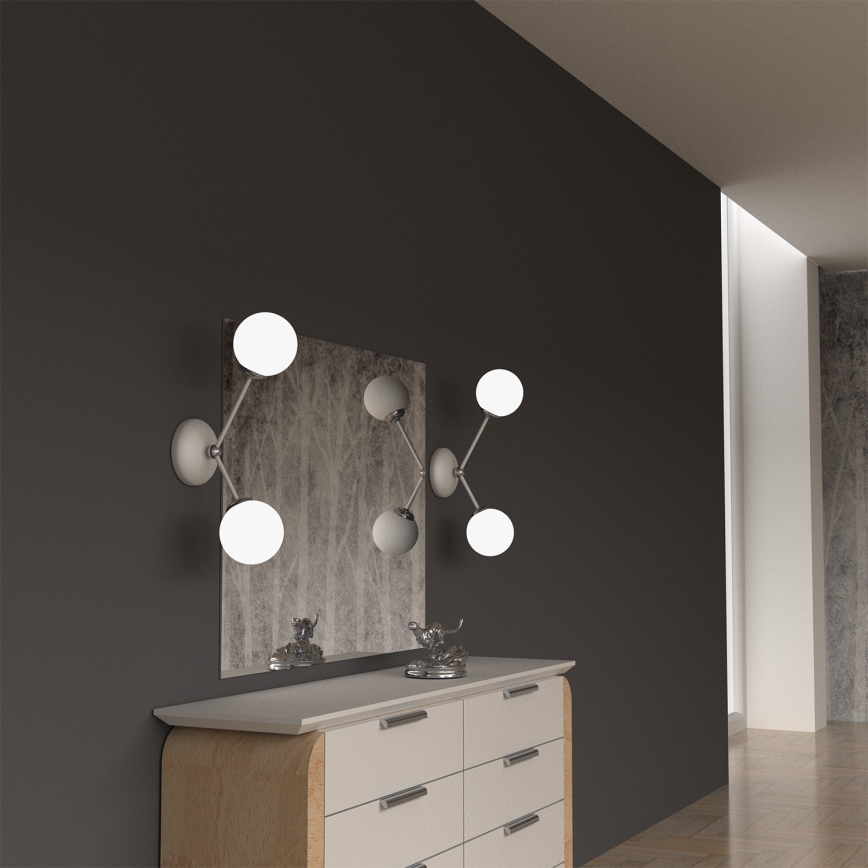Vägglampa  JOY 2xE14/40W/230V vit /blank krom