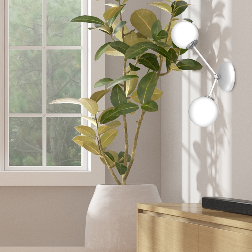 Vägglampa  JOY 2xE14/40W/230V vit /blank krom