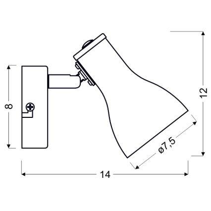 Vägglampa JULIE 1xE14/40W/230V grå