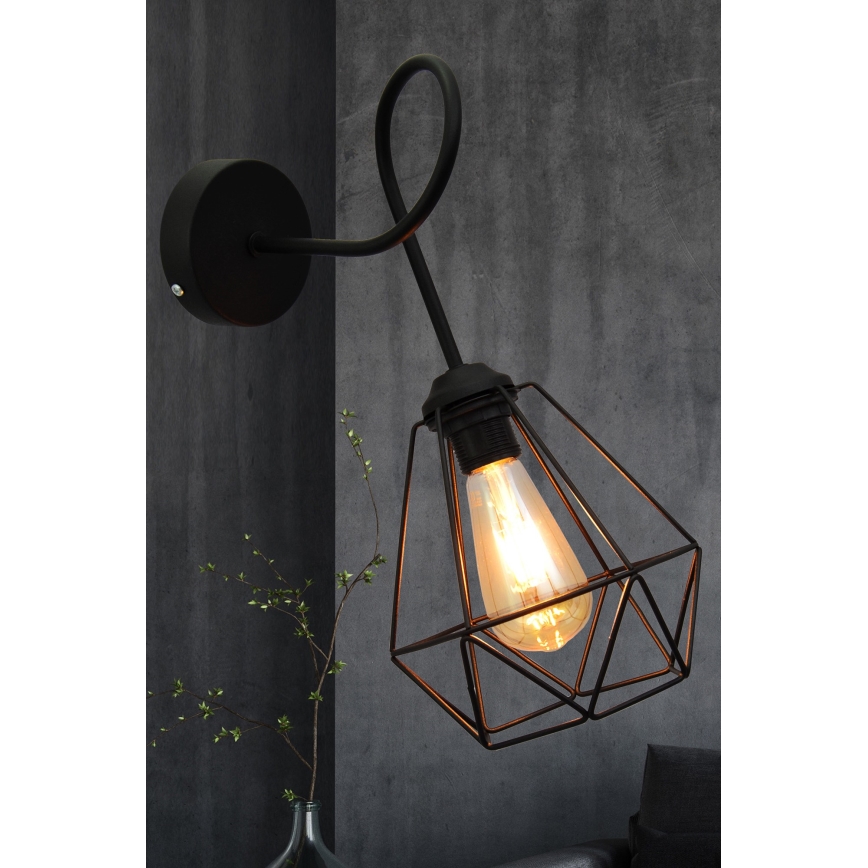 Vägglampa  KARO 3xE27/15W/230V svart 