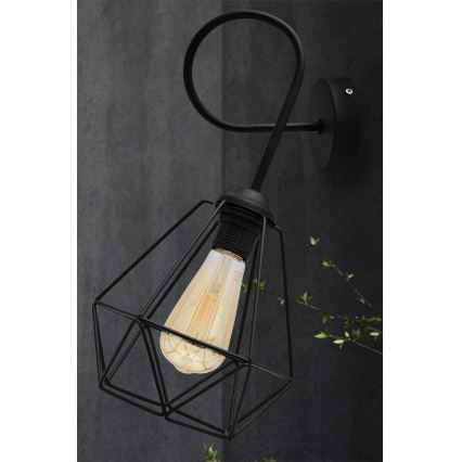Vägglampa  KARO 3xE27/15W/230V svart 