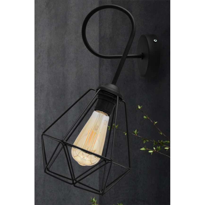 Vägglampa  KARO 3xE27/15W/230V svart 