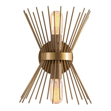 Vägglampa  KIRPI 2xE27/40W/230V gyllene
