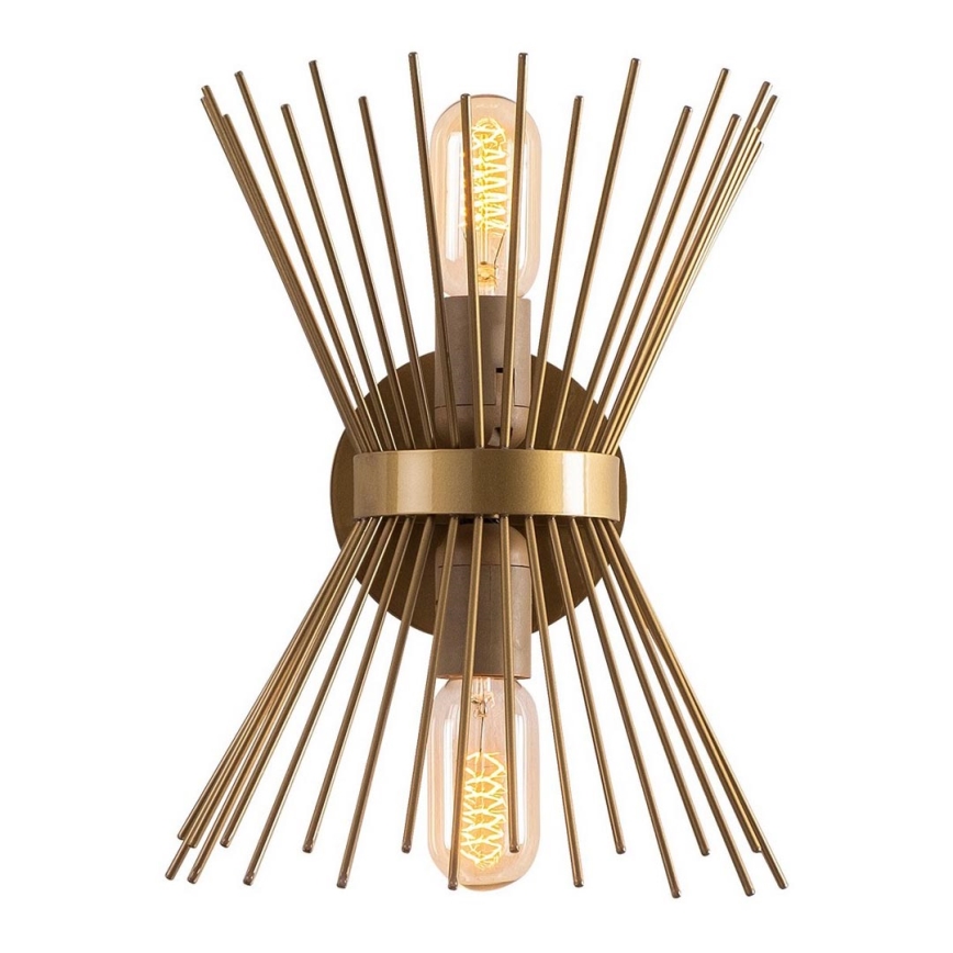 Vägglampa  KIRPI 2xE27/40W/230V gyllene