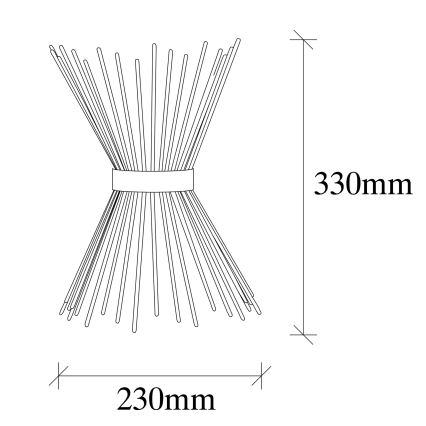 Vägglampa  KIRPI 2xE27/40W/230V gyllene