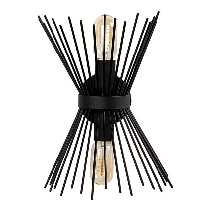 Vägglampa  KIRPI 2xE27/40W/230V svart 