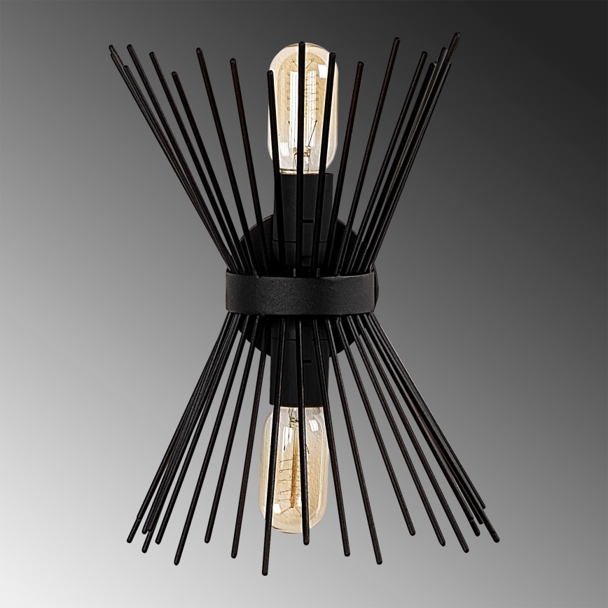 Vägglampa  KIRPI 2xE27/40W/230V svart 